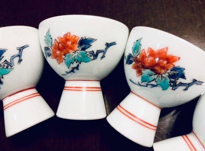 十三代 柿右衛門 錦 草花文 酒器 徳利猪口セット 骨董品未使用]酒器 十