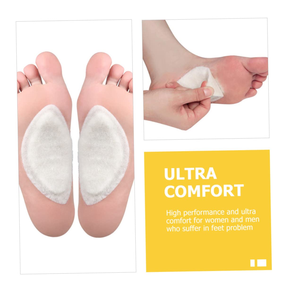 KOMBIUDA 6 Pcs Foot Pad Foot Cushions Support Arch Pad High Heel Insoles Shoe Pads Arch Support Plantar Insoles Foot Arch Cushion Insoles for Plantar Wool Felt Beige