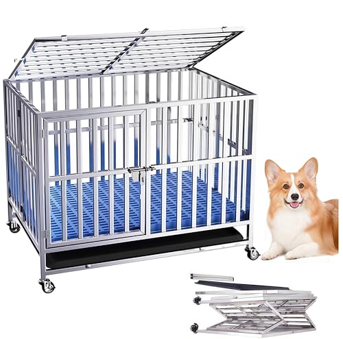 犬のケージ ペットケージ 大型 ステンレス鋼 長さ95×幅65×高さ79cm JWZDGL-TYD-001