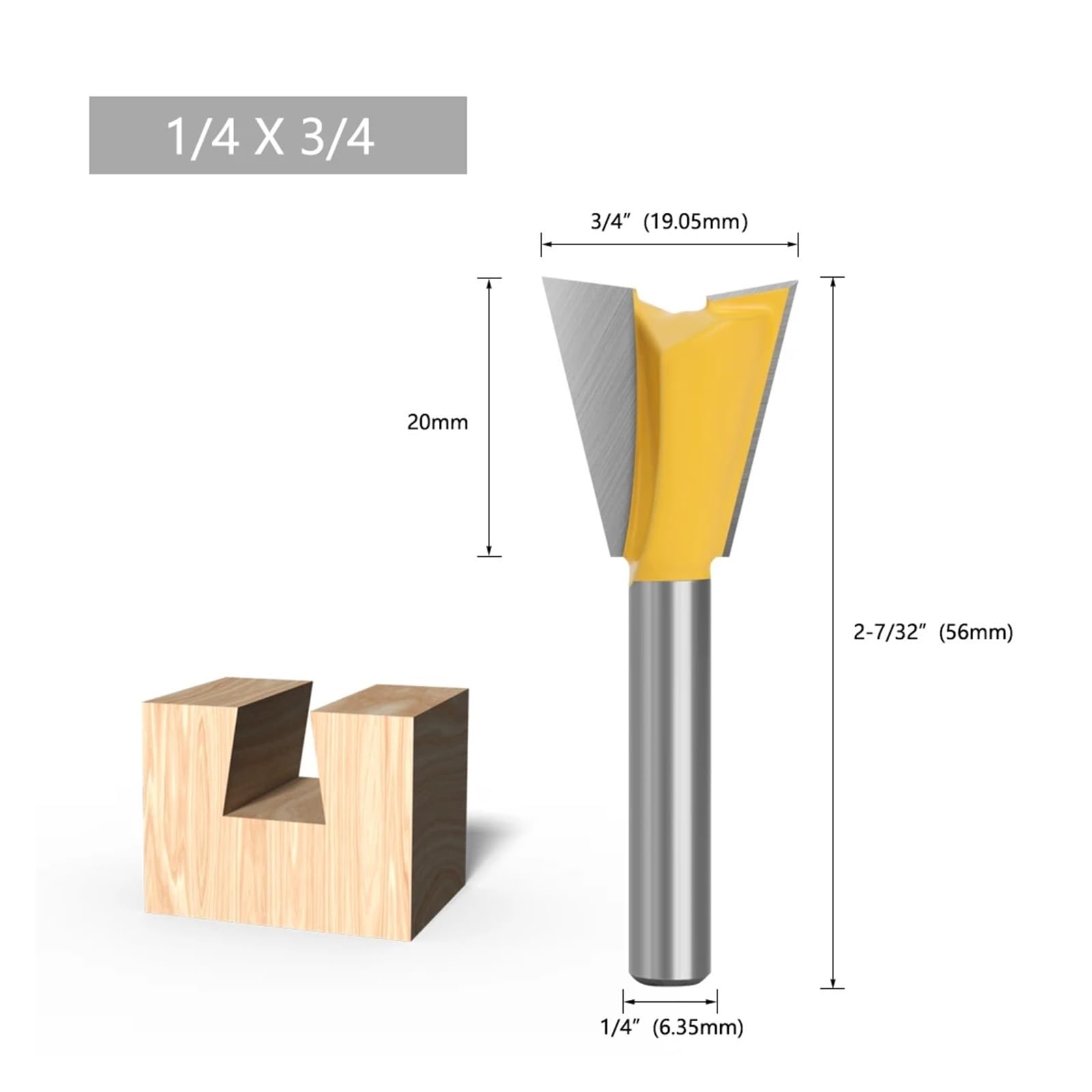 1 stücke 6mm 1/4 Schaft Schwalbenschwanz Joint Router Bit Set 14 Grad Holzbearbeitung Gravur Bit Fräser for Holz(6.35X19.05mm)