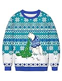 PIZOFF Unisex Snowflake Bear Printed Casual Ugly Christmas Sweatshirt Pullover Sweater Shirt...