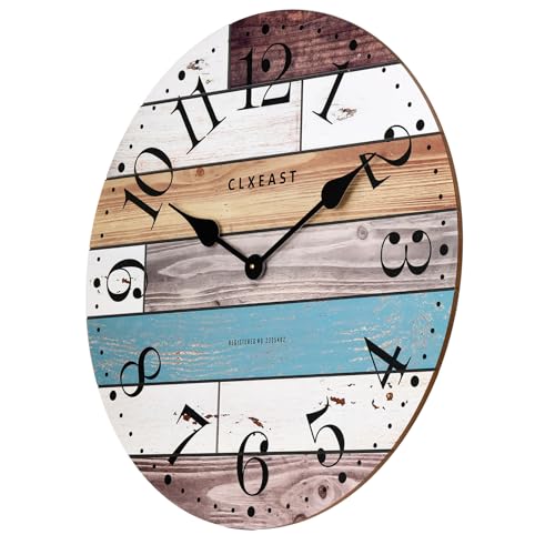 CLXEAST-24-Inch-Multicolor-Woodgrain-Shiplap-Wall-Clocks-for-Living-Room-Decor-Large-Farmhouse-Wall-ClockCoastal-Beach-Nautical-Style CLXEAST 24 Inch Multicolor Woodgrain Shiplap Wall Clocks for Living Room Decor Large Farmhouse Wall ClockCoastal Beach Nautical Style