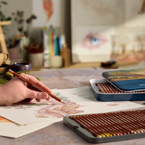 Derwent Drawing Buntstifte, 72er-Set in Blechdose, 5 mm runder Kern, Premium-Kernstärke, cremige Textur, ideal für müheloses Zeichnen und Kolorieren, professionelle Qualität, 2306558