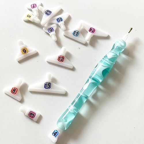 Miniatura 7 de Herramienta de pintura de diamante, múltiples colocadores finos para bolígrafo de pintura de diamantes, 13 piezas de cabezales de repuesto para
