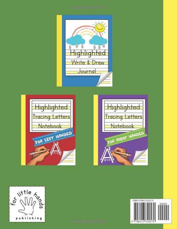 Highlighted Writing Notebook: Handwriting Practice Paper for Boys and Girls Learning to Write Letters | 110 Dotted Lines Pages with Yellow Bottom Line ... Notebooks for Handwriting Improvement) - Image 2