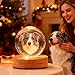 Personalized 3D Crystal Photo Ball Lamp, Custom Memorial Gift for Christmas Remembrance, Laser Engraved Crystal Globe for Pets Baby Couples Family Anniversary Wedding Birthdays (Love)