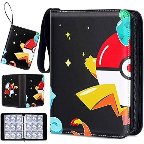 9 Pocket Trading Card Binder, Simboom 900 Cards Zipper Binder Card Holder Collectors with 50 Removable Sleeves, Album Folder Case for Game Cards Sports Cards Cover