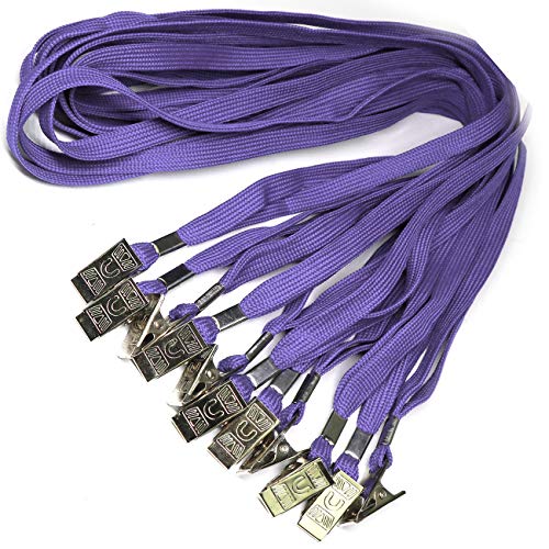 Purple Lanyard Beebel 50Pcs 32-Inch Flat Lanyards With Badge Clip (Purple) #TOP5