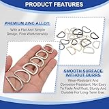 PATIKIL Metal D Ring, 10Pcs 25mm Flat Metal D Buckle Solid Dee Rings 17mm for Bags Backpack Wallets Leather Straps Webbing Pet Collars Hardware Assorted, Gold - Image 3