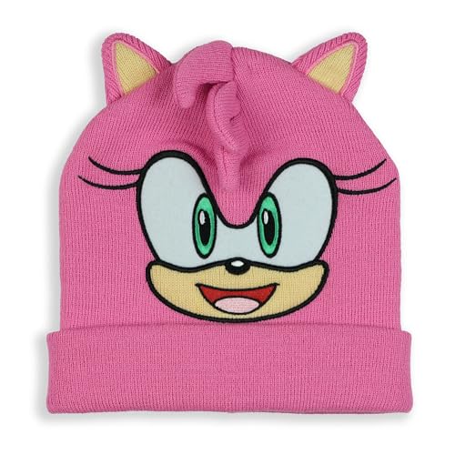AI ACCESSORY INNOVATIONS Sonic The Hedgehog Beanie Amy Rose Cuffed Knit Hat with 3D Quills and Ears