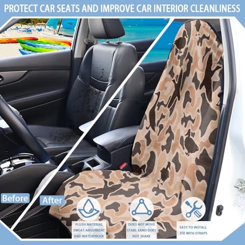Image of Car Seat Towel Cover for Front Seats, Waterproof Soft Polynesian Tattoo Blue Auto Seat Covers Anti-Slip Universal Fit for Cars SUVs Trucks, Auto Accessories Protectors Decor
