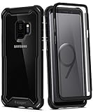 Spigen Hybrid 360 Designed for Samsung Galaxy S9 Case (2018) Glass Screen Protector Included - Black