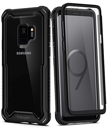 Spigen Hybrid 360 Designed for Samsung Galaxy S9 Case (2018) Glass Screen Protector Included - Black