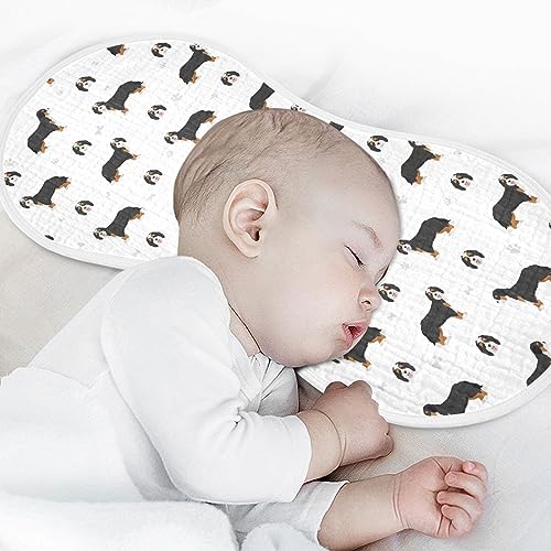 Muslin Baby Burp Cloths, Bernedoodle Mix Breed Dogs Baby Rags Comfy Soft Absorbent in for Newborn Boys and Girls 2 Piece 22 x 11 Inch3