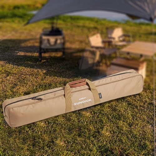 Vaveren Tent Pole Bag Picnic Handbag Stuff Pouch Garage Trunk Organizer Zipper Closure Tripod Carrying Case for Outdoor Sports Travel, Brown