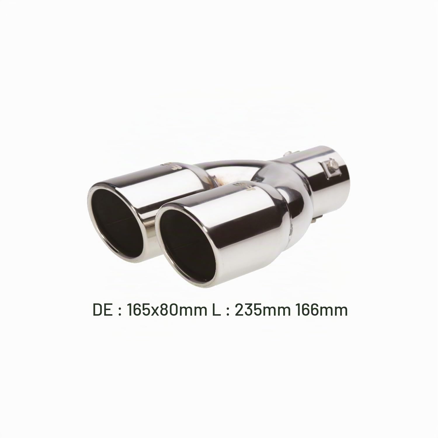 Simoni Racing Embout d'Échappement Rond Double/Oblique Inox - Ø76xL230mm - Montage ->58mm