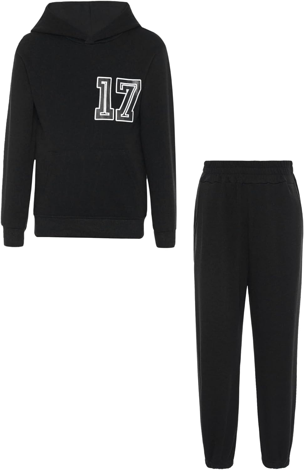 Hansber Kids Boys Girls Hoodies Tracksuit Long Sleeve Sweatshirt Tops with Jogger Pants Outfits Fall Winter Clothes Set