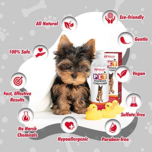 image for Natrulo All Natural Pet Shampoo & Conditioner for Dogs, Cats, Furry An