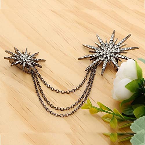 Broche cristal strass au fini brillant et cascade de chaînes pour dame raffinée