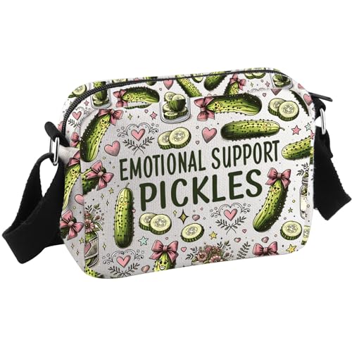 GJTIM Pickle Lover Gift Canning Enthusiasts Gift Emotional Support Pickles Crossbody Bag