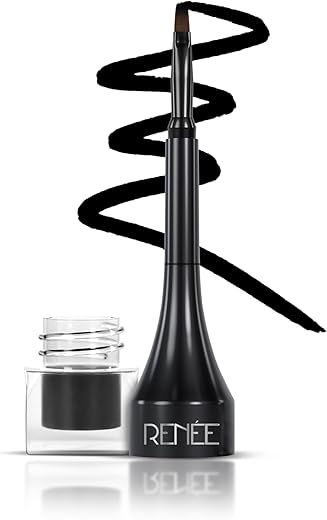 RENEE Superwing Gel Eyeliner 2gm, Smudge-proof, Water & Sweat Resistant, One Stroke Application with Smooth, Highly Pigmented & Easy-to-glide Formula, Comes with an Attached…
