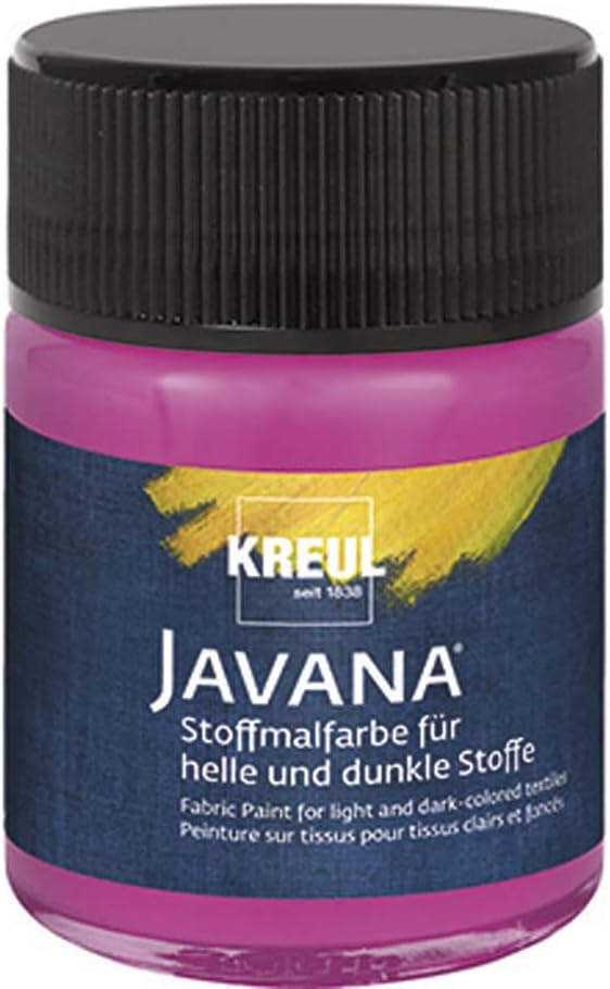 Kreul Javana Paint for Light and Dark Fabrics, Brilliant Water-Based Colour with Paste Character, 50 ml Glass, Vanilla