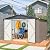 10x10 FT Outdoor Storage Shed with Lockable Double Doors, Aluminum Frame, Weatherproof, Metal Tool Storage Shed for Garden, Backyard, Patio, and Outdoor Equipment Storage