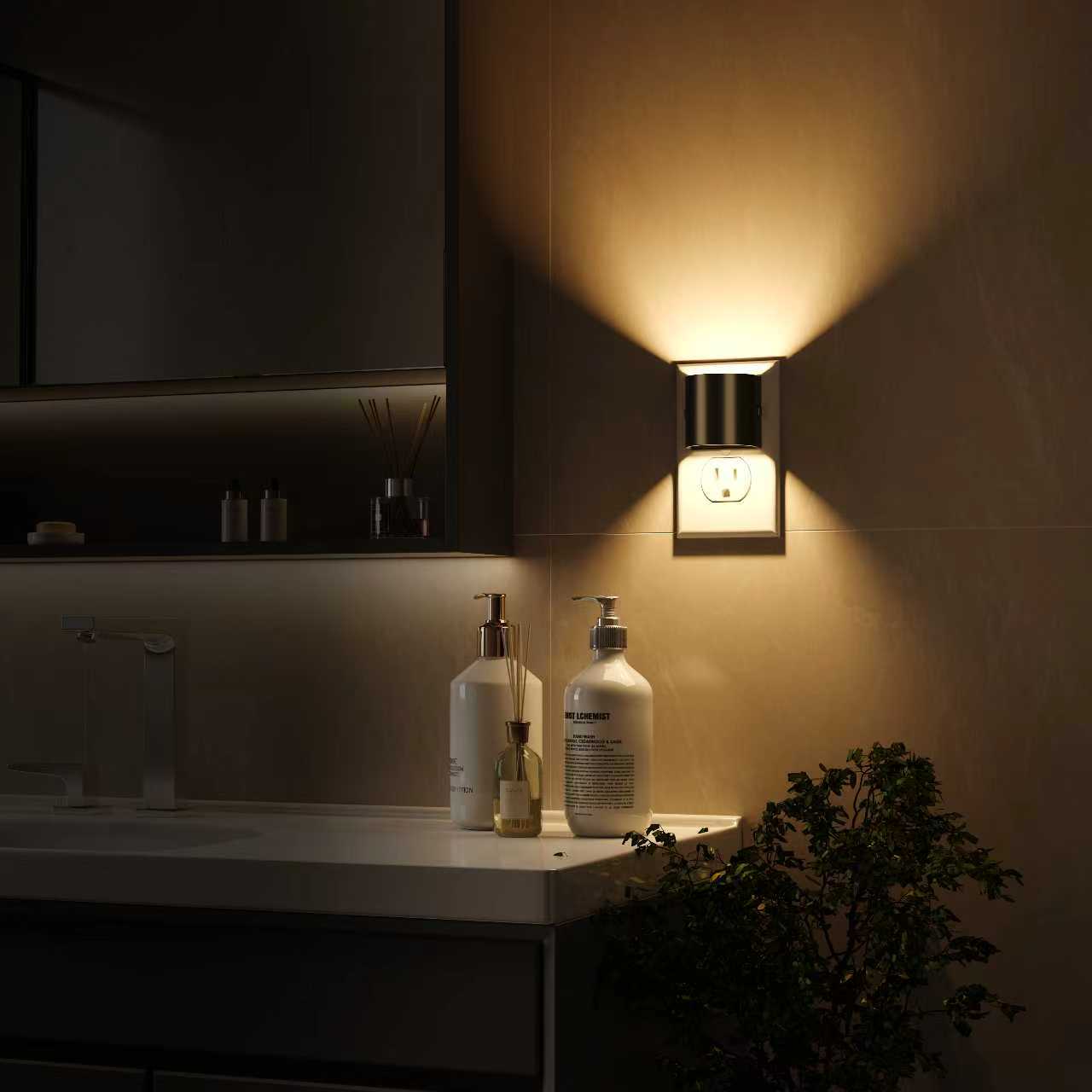 Image of Night Lights Plug into Wall, LED Night Light 2 Pack, Soft Glow Night Lights with Dusk to Dawn Sensor, 3-Level Dimmable Nightlight, Up & Down Lighting Night Lights for Bedroom, Bathroom, Hallway
