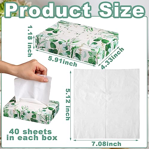 Image of Yinder 24 Pcs Small Tissue Cube Box Bulk for Car 960 Sheets, Leaf