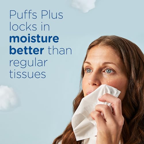 puffs plus lotion facial tissues 8 family boxes 124 facial tissues per box allergies and colds