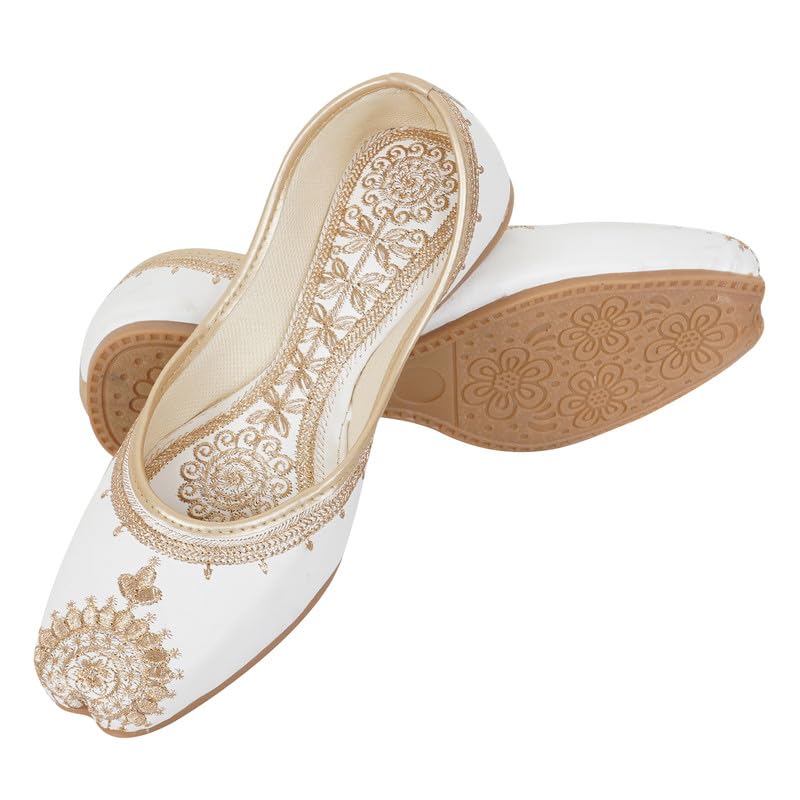 Image of DFR Women Juti | Embroidered Rajasthani Mojari Girls Shoe