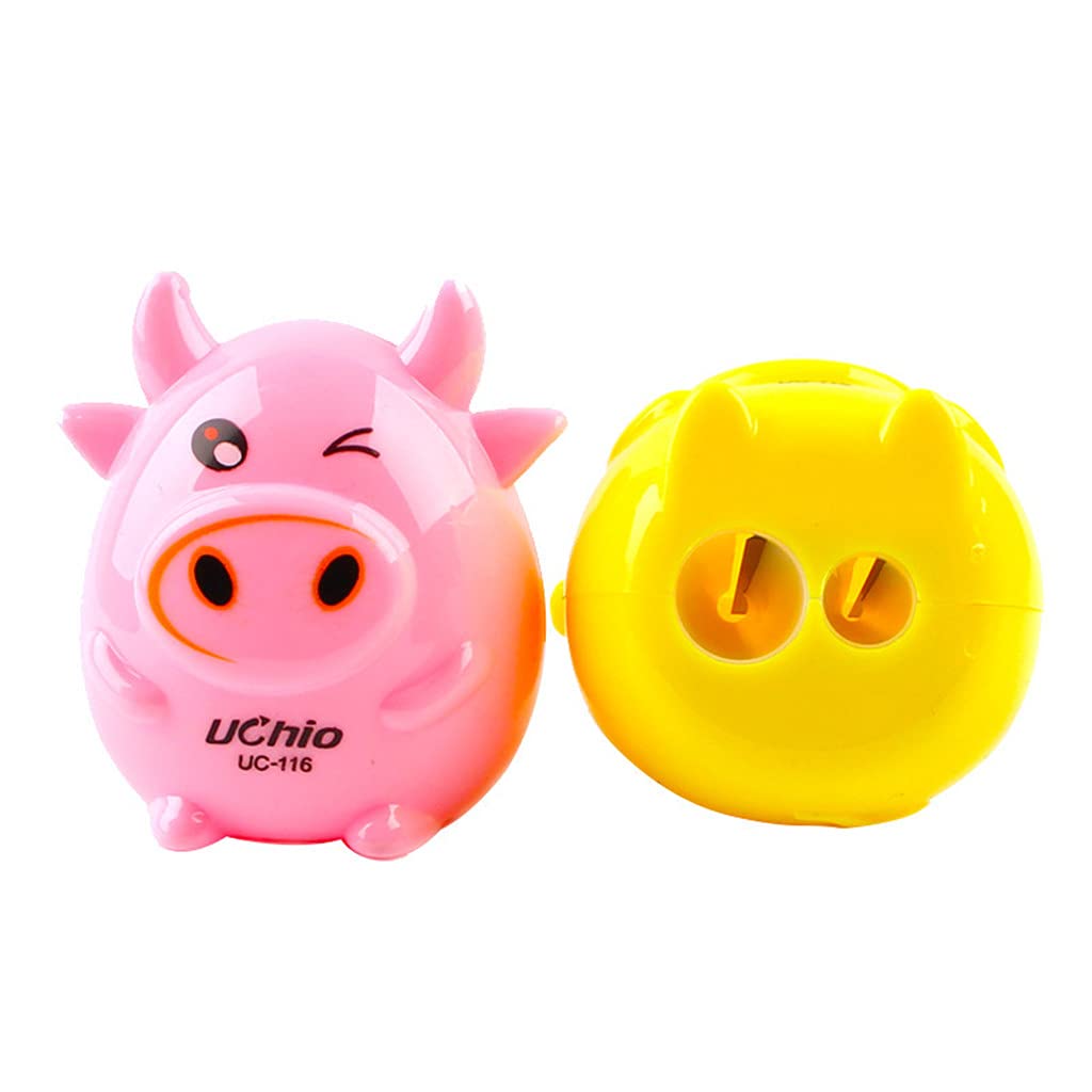 3 Temperamatite Kawaii A Forma Di Mucca – Simpatici Temperamatite Manuali In PVC Per Scuola E Ufficio