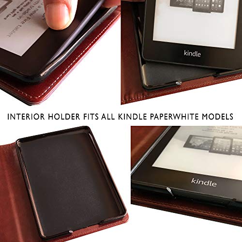 Luxury Faux Leather Kindle Paperwhite Case with Classic Book Cover (Includes Latest Paperwhite Version) - Thumbnail 4
