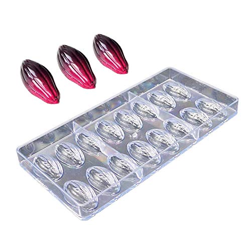 Moule à chocolat en polycarbonate transparent avec 16 cavités en forme de gouttes d'eau d'olive, moule à glaçons 3D pour la fabrication de chocolat, bonbons, gelée, pâtisserie, fondant Cover