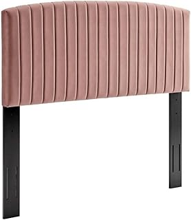 Pemberly Row Modern Performance Velvet Full/Queen Headboard in Dusty Rose