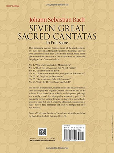 Seven Great Sacred Cantatas in Full Score: In Full Score for SATB