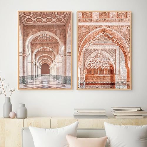 Architecture islamique affiche de porte marocaine pour grand mur