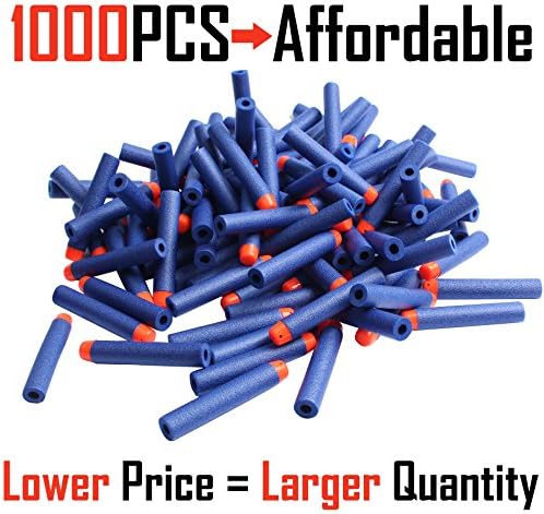 AMOSTING Refill Darts 1000pcs Ammo Bulk Bullets Pack for Nerf N Strike Elite SeriesBlue