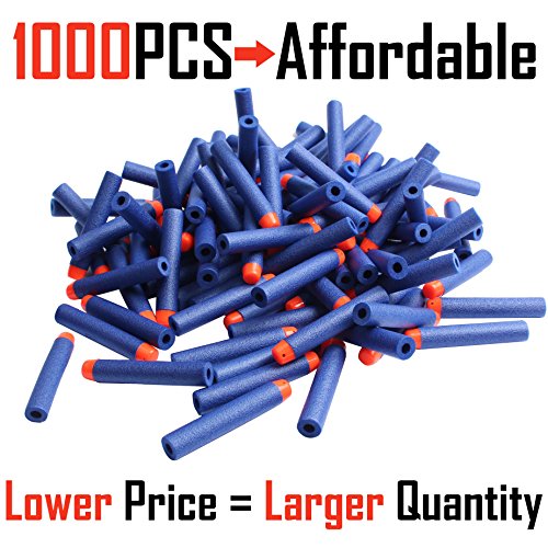 Amosting Nerf Bullets Refill Darts 1000Pcs Bulk Bullets Pack For Nerf N-Strike Elite 2.0 Series – Compatible With All Elite Blasters Blue #TOP1