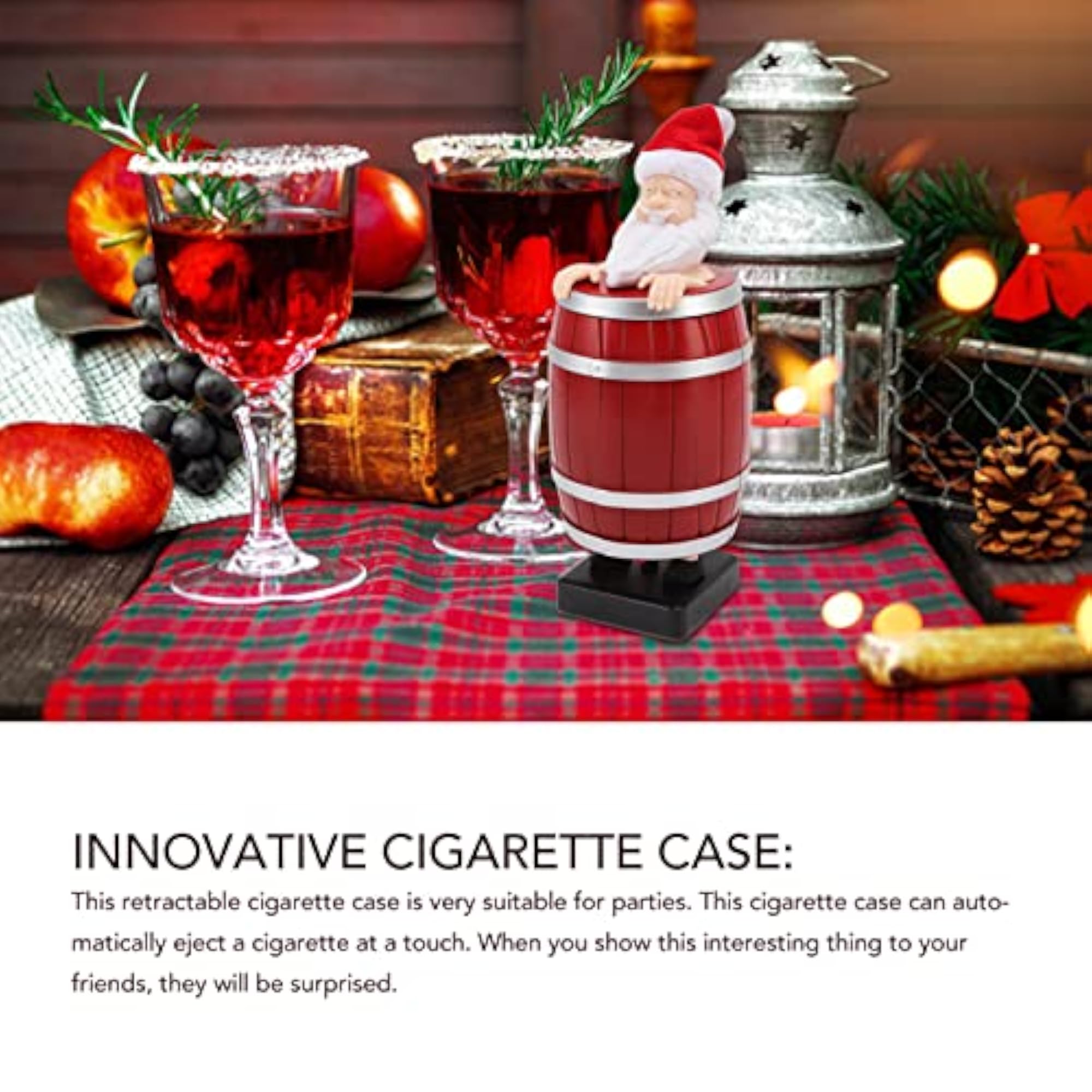 Funny Wooden Barrel Cigarette Case Holder