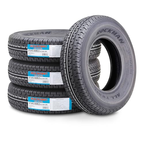 ROCKMAN Trailer Tire ST185/80R13 8-Ply Load Range D 99M Steel Belted Radial 11170 Set4