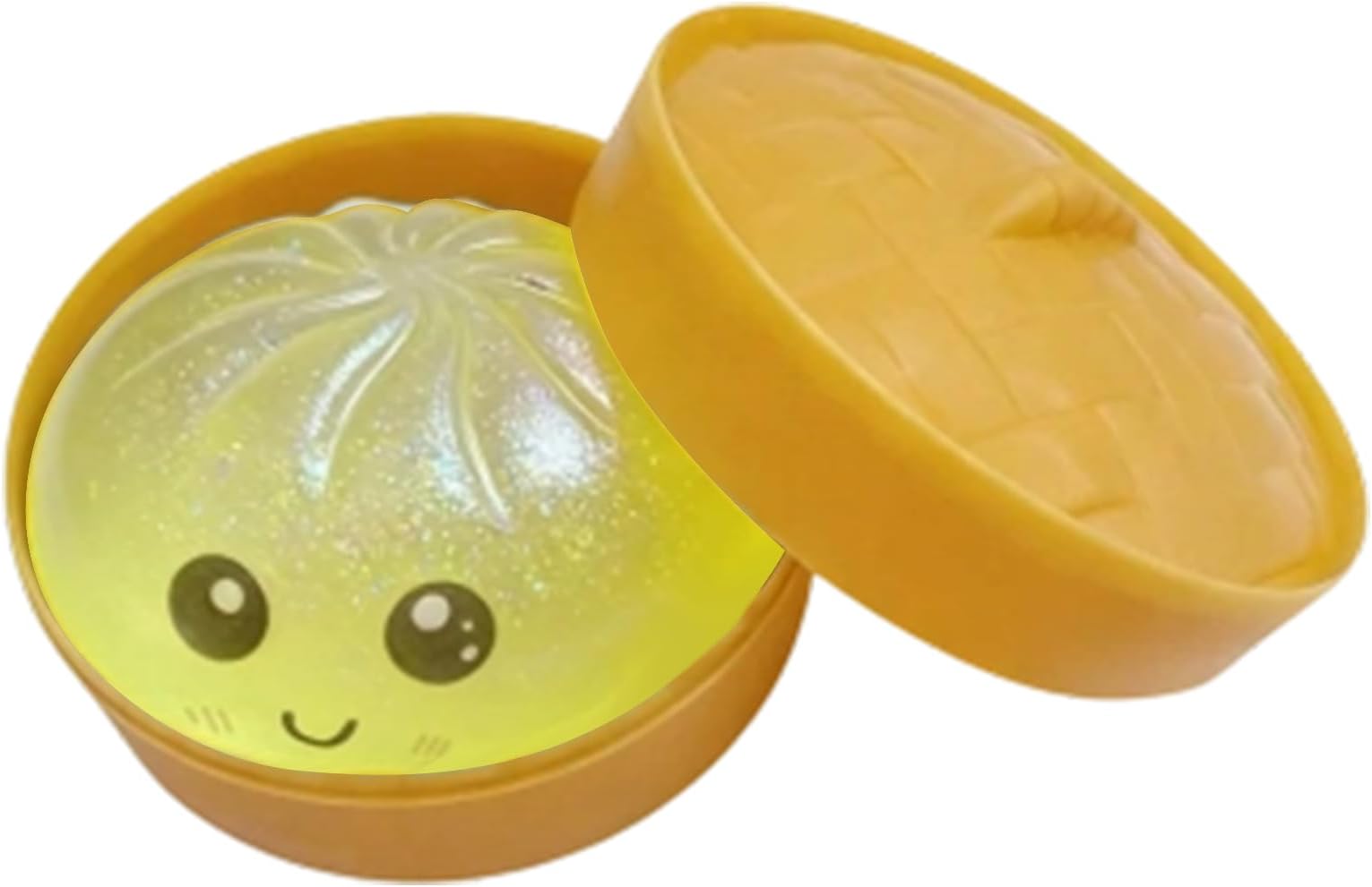 Giant Glitter Dumpling Squishys, Giant Dumpling Squishy, Jumbo Dumpling Squishy Toy with Steamer Box, Anxiety Relief Fidget, Soft Dough Toy Party Favors for Adults