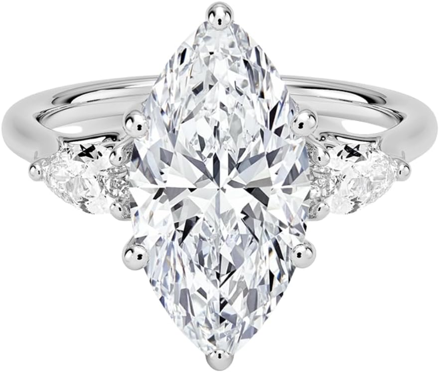 5 CT Moissanite Engagement Ring 10K 14K 18K Solid Gold, 925 Sterling Silver Willow Solitaire Engagement Ring Promise Ring for Wedding Christmas gift for Women