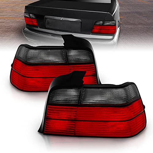 AmeriLite 4 Door Taillights Red/Smoke for BMW 3 Series E36 - Passenger and Driver Side