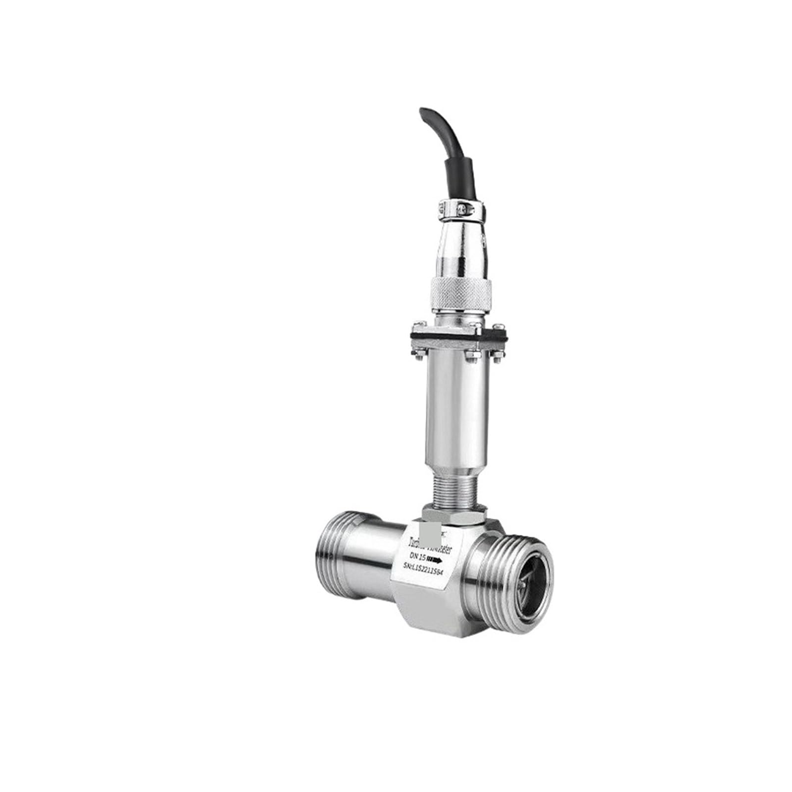 HHB18I Turbine Flowmeter Accessories Flange Threaded Clamp Liquid Pure Water Meter Smart Flowmeter(DN15-Pulse-SS316)