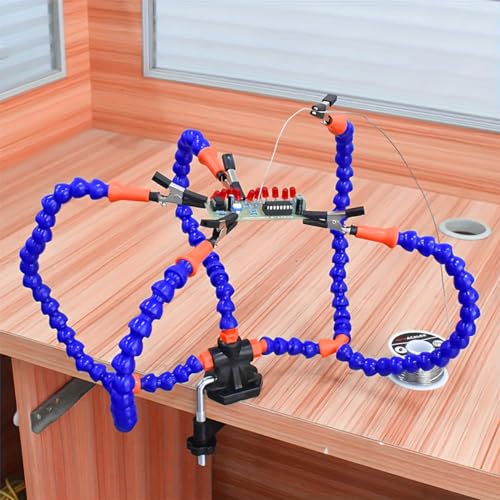 Image of Serplex Soldering Station with 5 Flexible Arms and Insulated Alligator Clips, Soldering Helping Hands Clamp Soldering Station Helping Hands Soldering Tool PCB Holder Flexible Arms