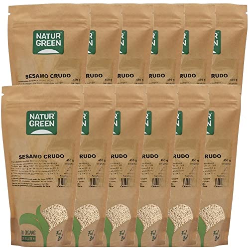 NaturGreen - Semillas de Sésamo Natural, Sésamo Ecológico - 450 g, Pack 12 unidades