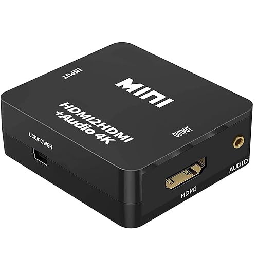 Extractor de audio HDMI, Meekwds 4K HDMI a HDMI Splitter 0.138 in AUX Audio 1080P, compatible con TV, PC, PS3, PS4, PS6, reproductor Blu-rayDVDHD,