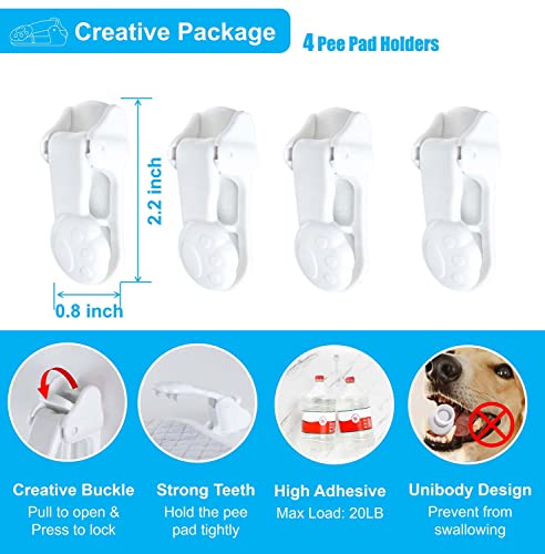 Image of Dog Pee Pad Holder with Walls (4 Pack) for Small & Large Size Wee Wee Pad, Indoor Potty Training Pad Holder for Leg-Lifting Puppies (White)