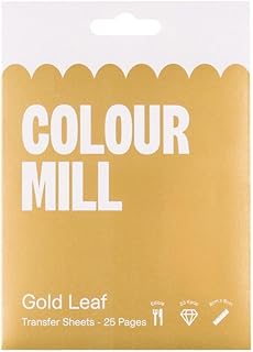Colour Mill Gold Leaf Sheets – 5 Pages Edible Gold Leaf – Food-Grade Cak...
